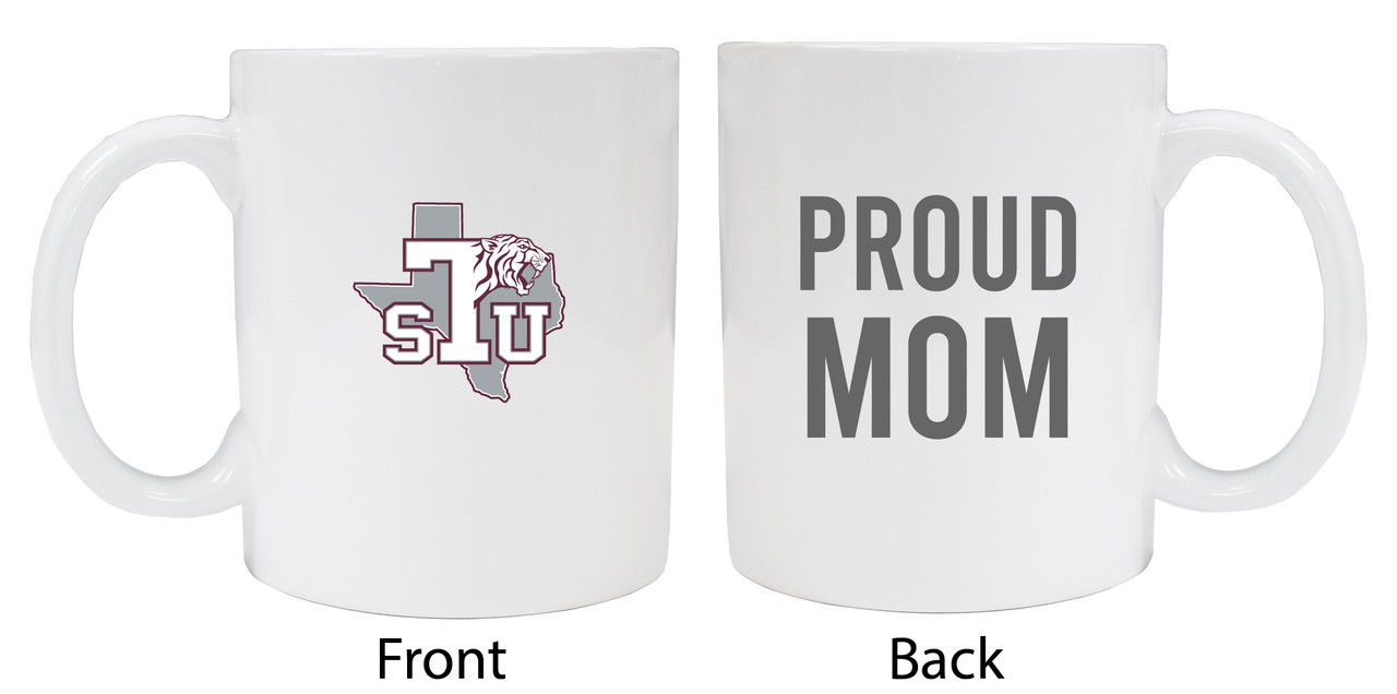 Texas Southern University Proud Mom White Ceramic Coffee Mug (White).