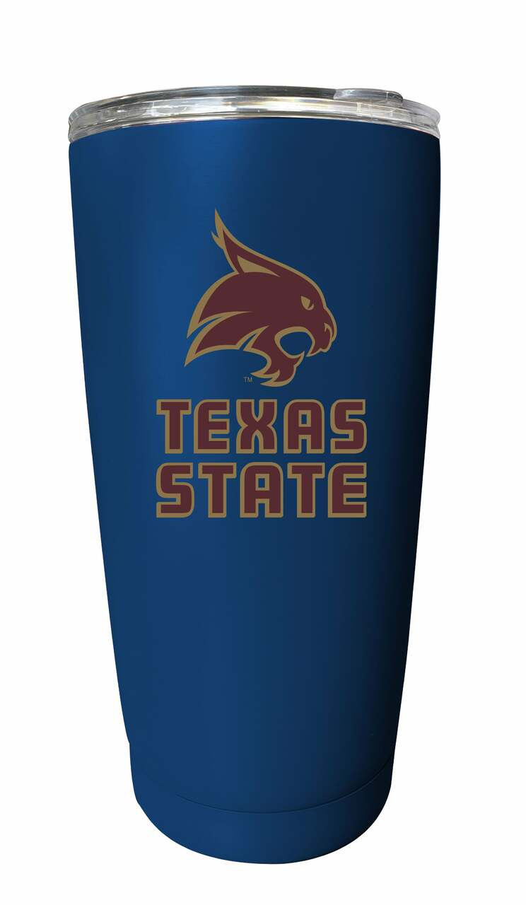 Texas State Bobcats 16 oz Insulated Stainless Steel Tumbler Straight - Choose Your Color.