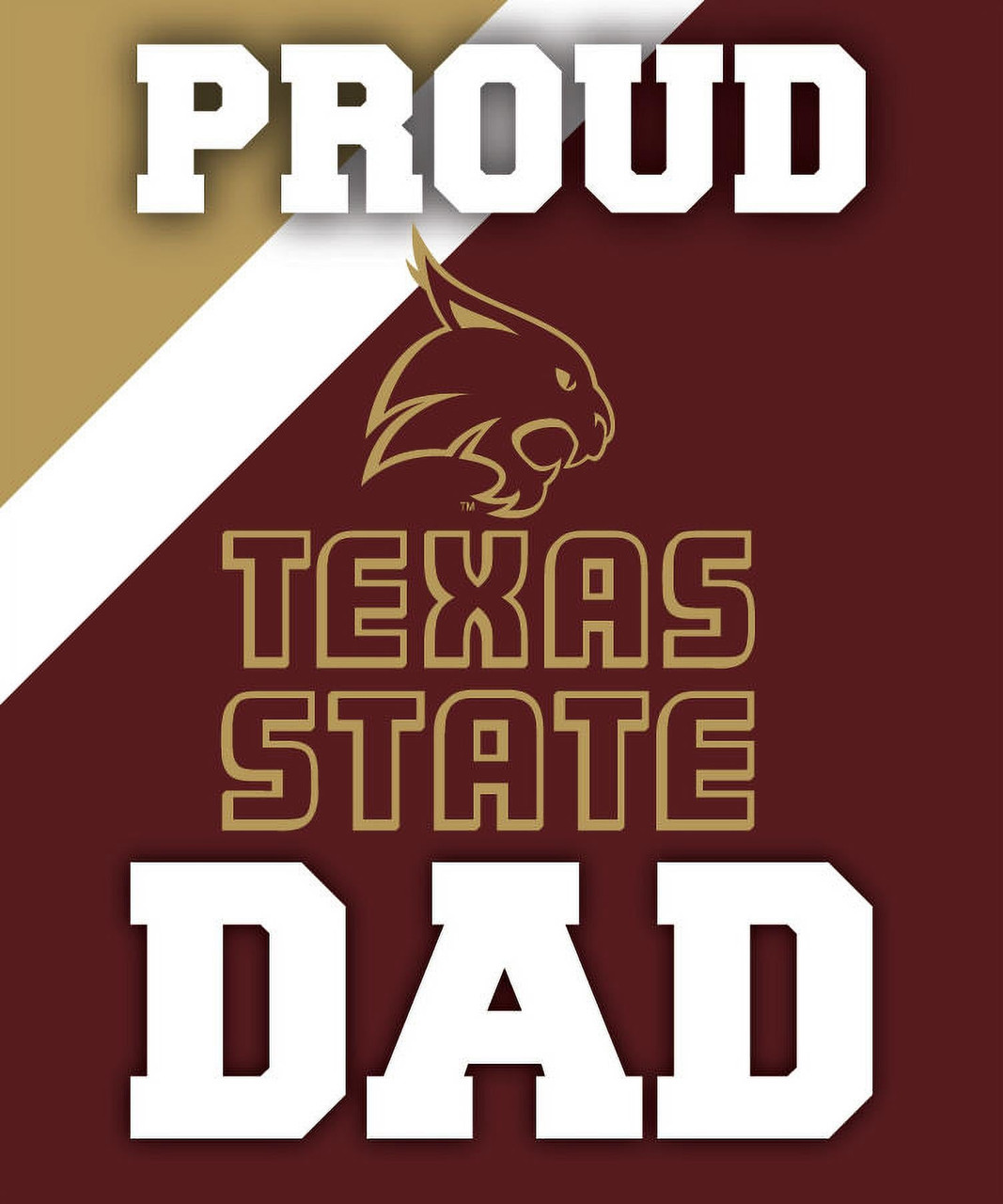 Texas State Bobcats NCAA Collegiate 5x6 Inch Rectangle Stripe Proud Dad Decal Sticker