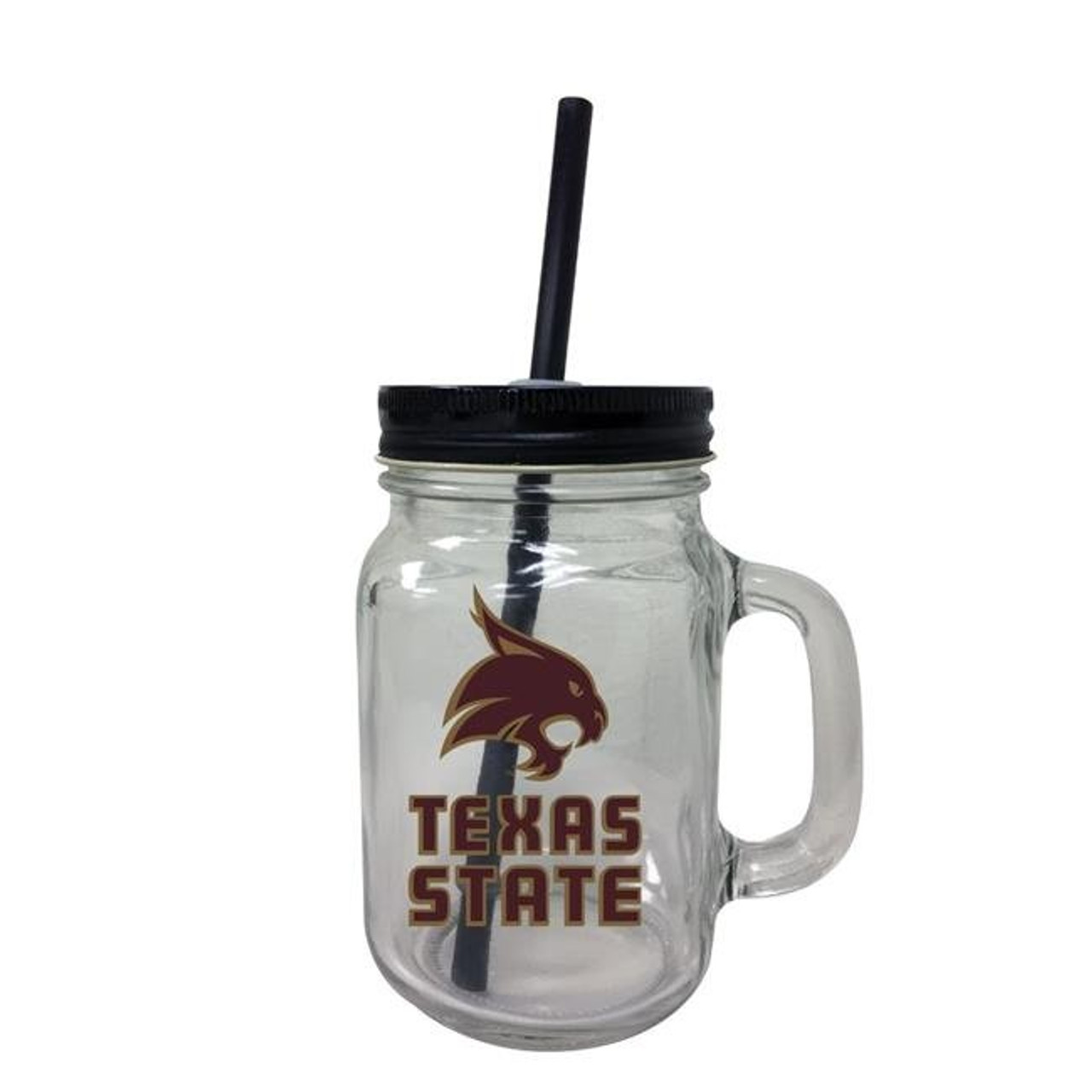 Texas State University Mason Jar Glass