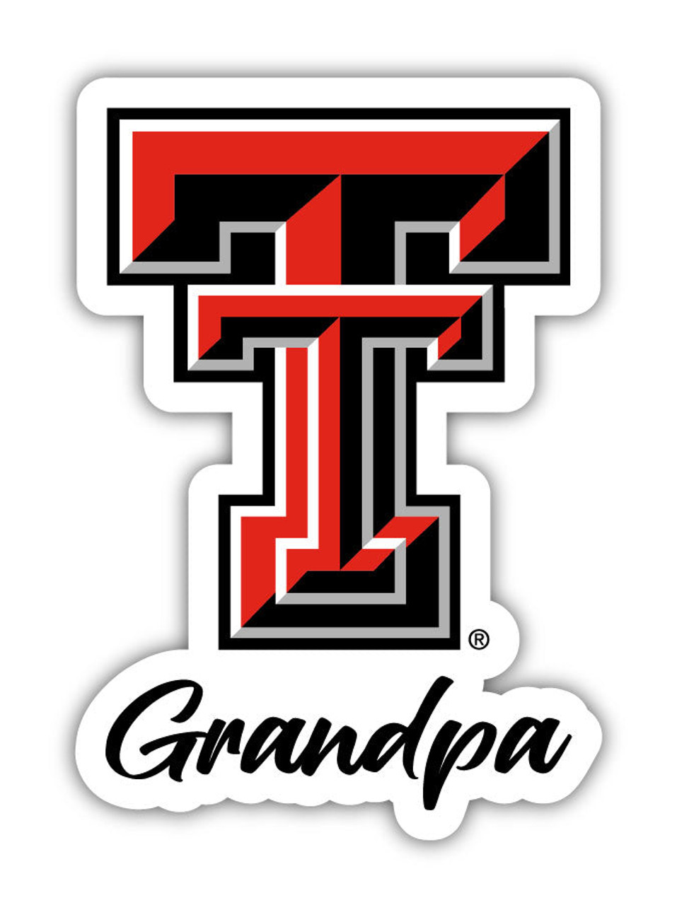 Texas Tech Red Raiders 4 Inch Proud Grandpa Die Cut Decal