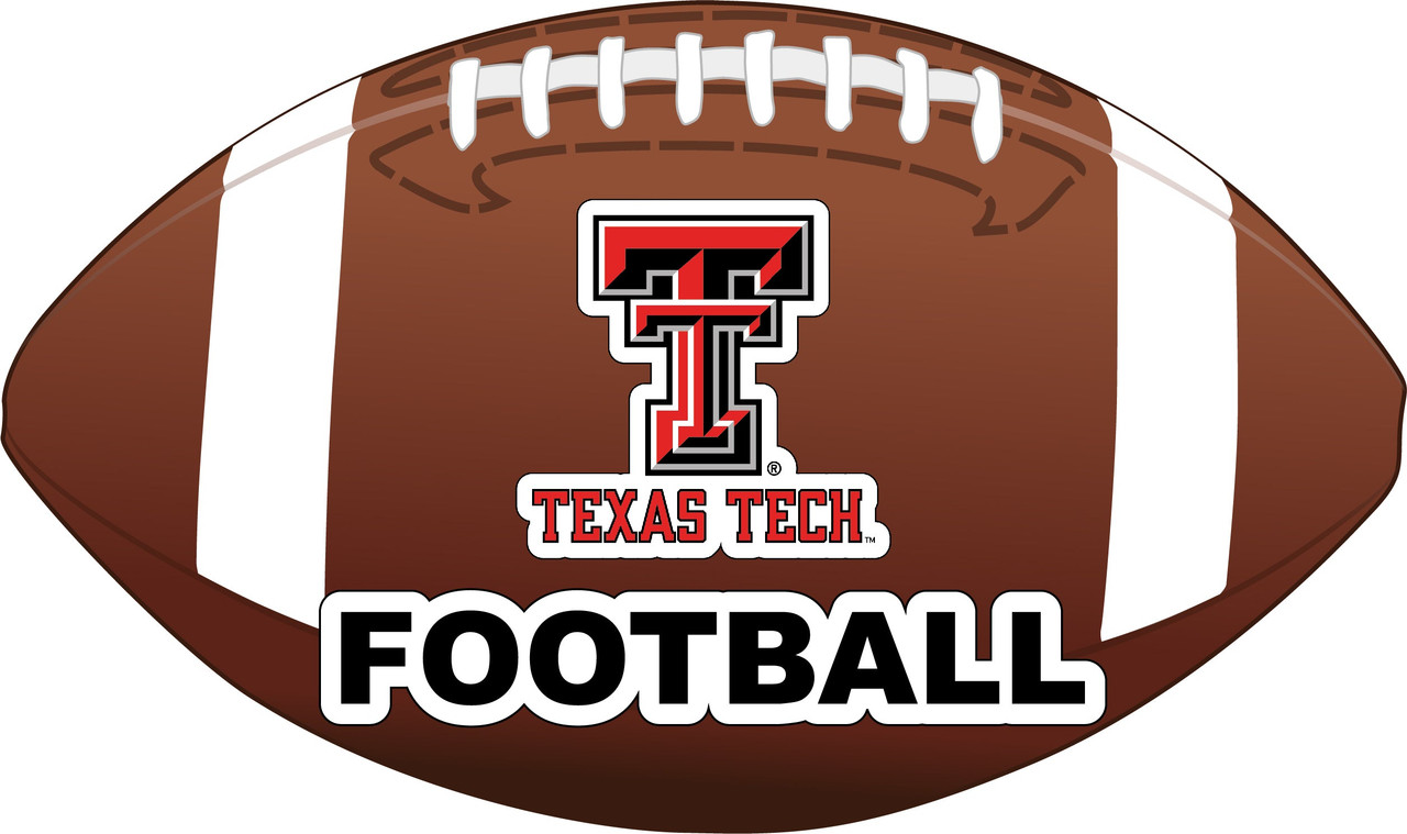 Texas Tech Red Raiders 4-Inch Round Football Vinyl Decal