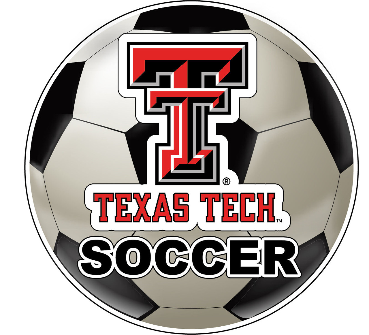 Texas Tech Red Raiders 4-Inch Round Soccer Ball Vinyl Decal Sticker