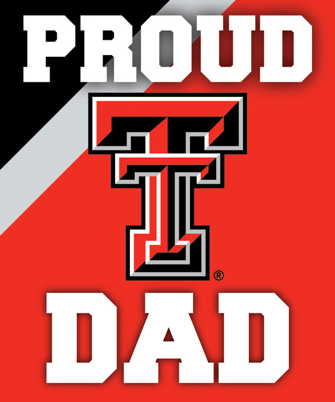 Texas Tech Red Raiders NCAA Collegiate 5x6 Inch Rectangle Stripe Proud Dad Decal Sticker