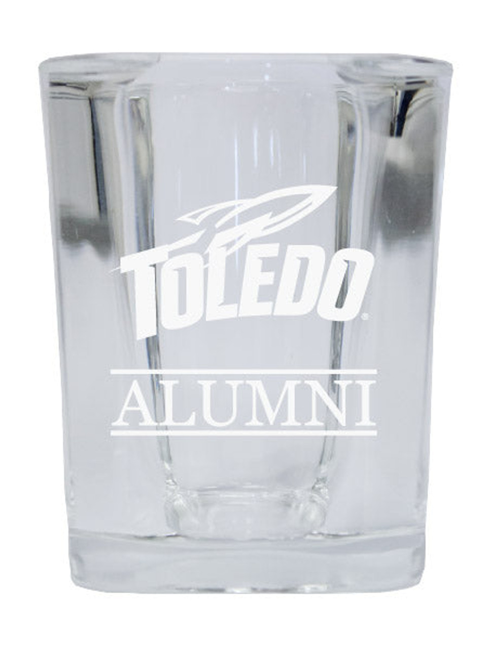 Toledo Rockets College Alumni 2 Ounce Square Shot Glass laser etched