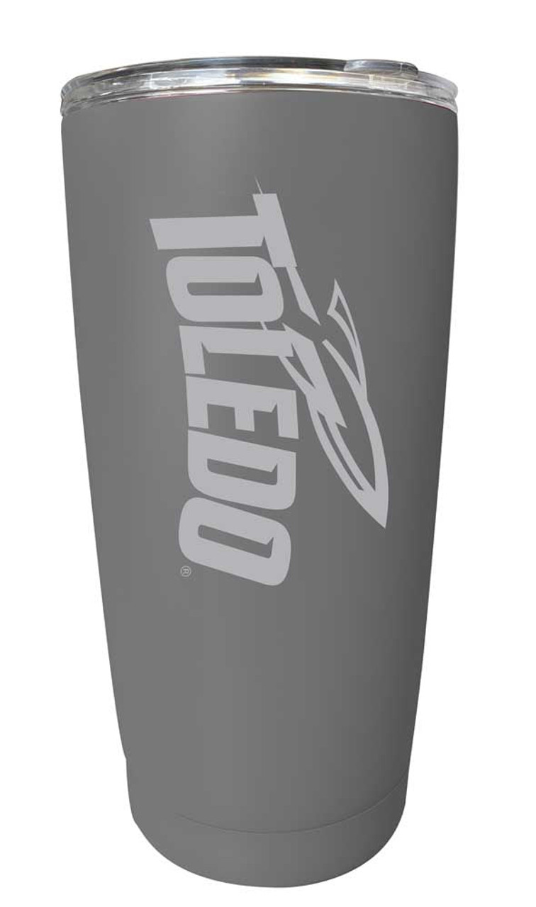 Toledo Rockets Etched 16 oz Stainless Steel Tumbler (Gray)
