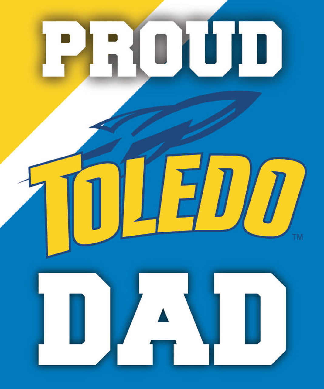 Toledo Rockets NCAA Collegiate 5x6 Inch Rectangle Stripe Proud Dad Decal Sticker