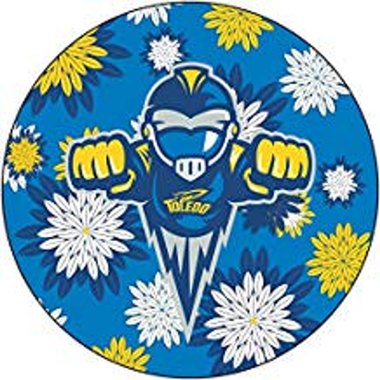 Toledo Rockets NCAA Collegiate Trendy Floral Flower Fashion Pattern 4 Inch Round Decal Sticker