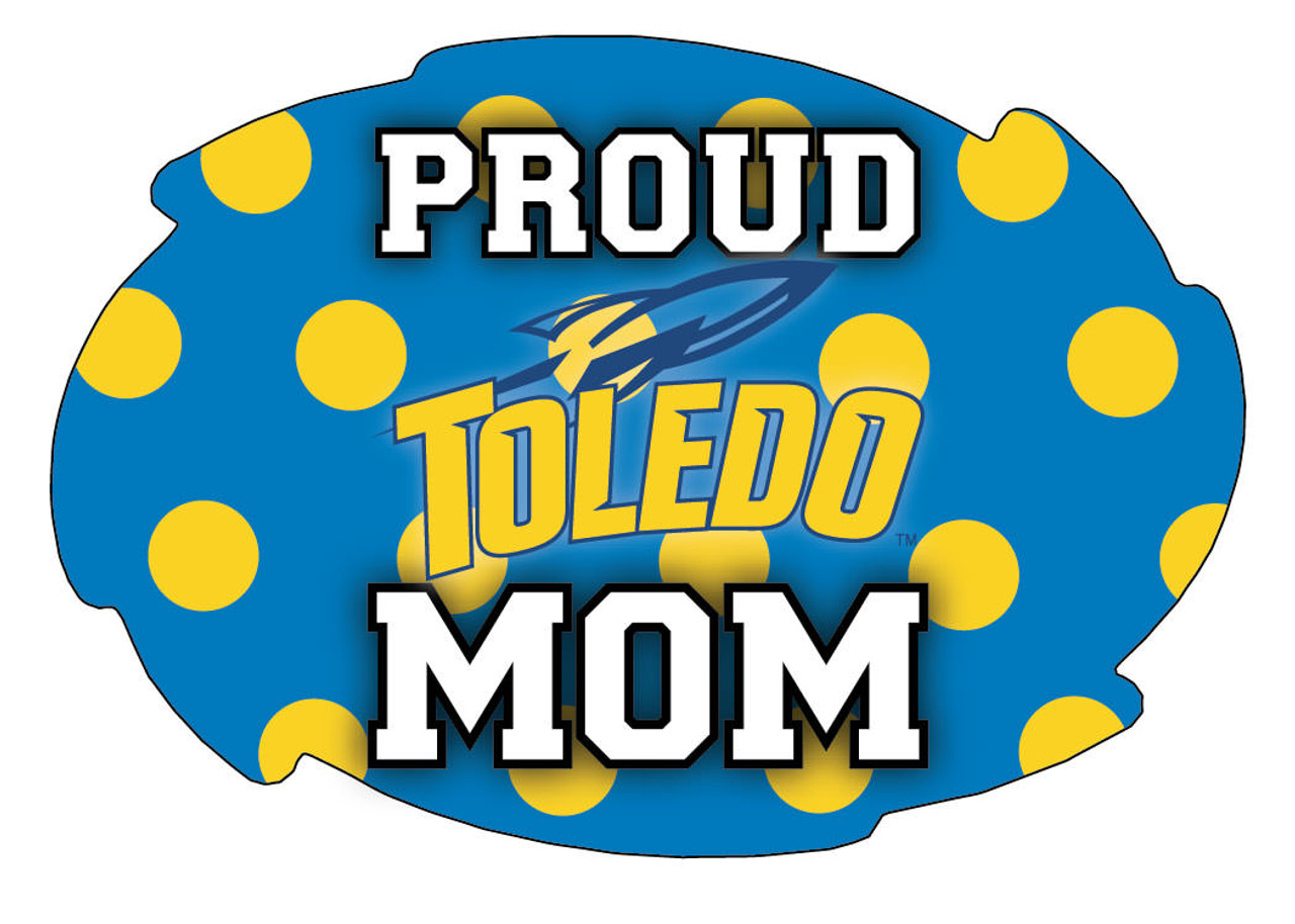 Toledo Rockets NCAA Collegiate Trendy Polka Dot Proud Mom 5" x 6" Swirl Decal Sticker