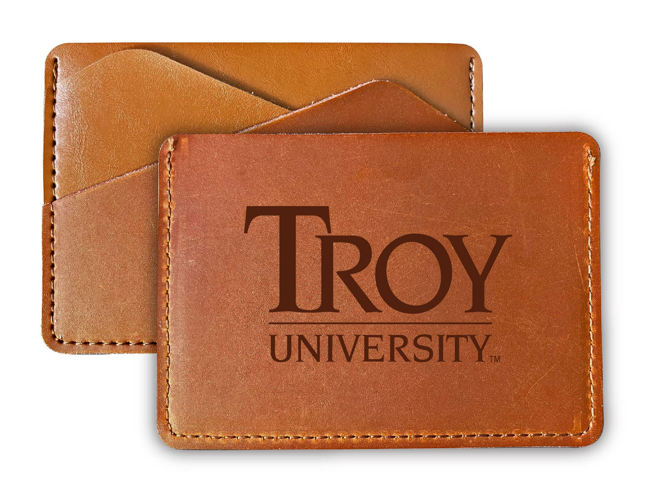 Troy University College Leather Card Holder Wallet