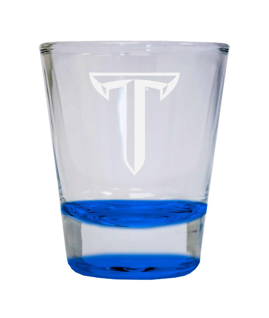 Troy University Etched Round Shot Glass 2 oz Blue