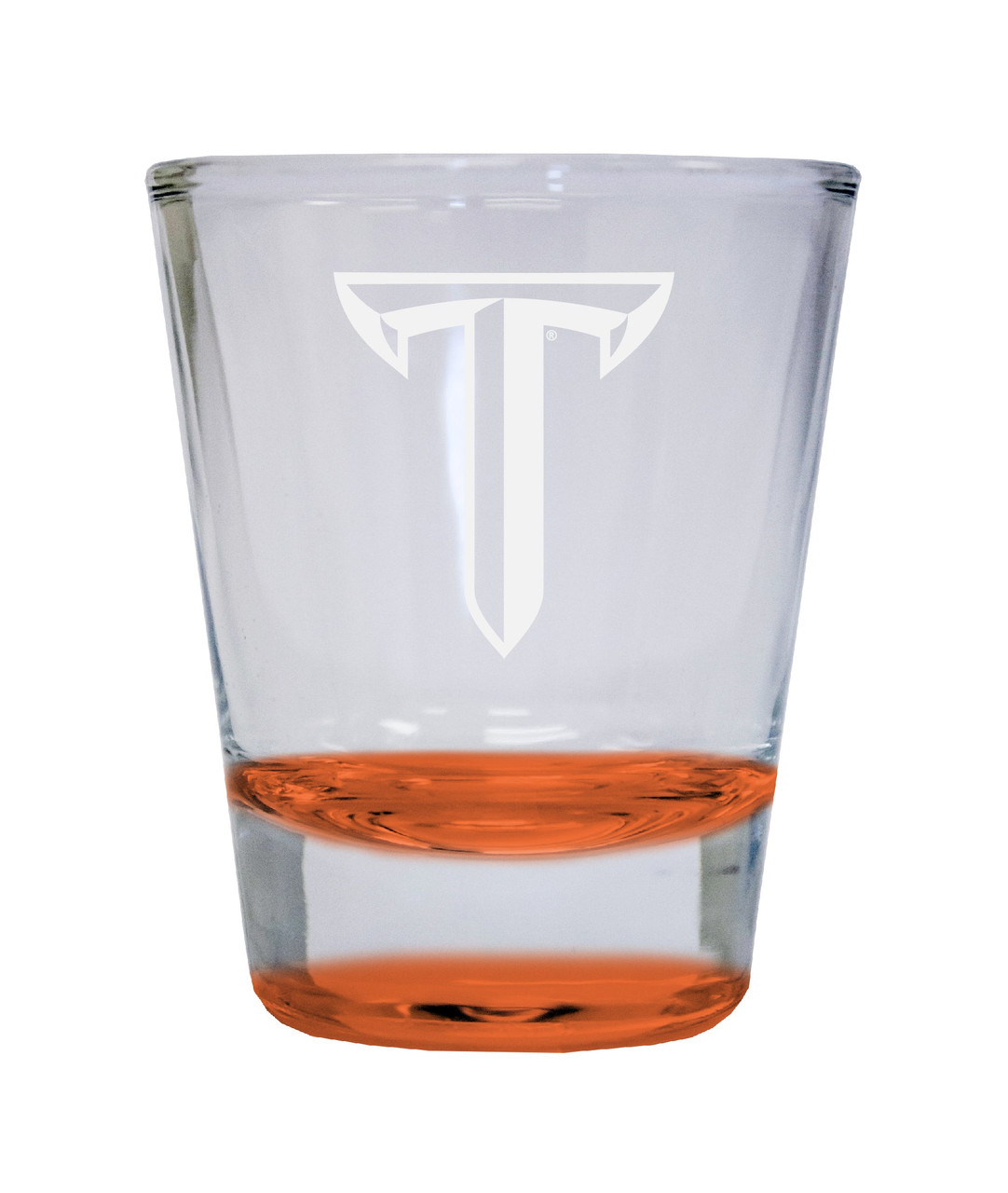Troy University Etched Round Shot Glass 2 oz Orange