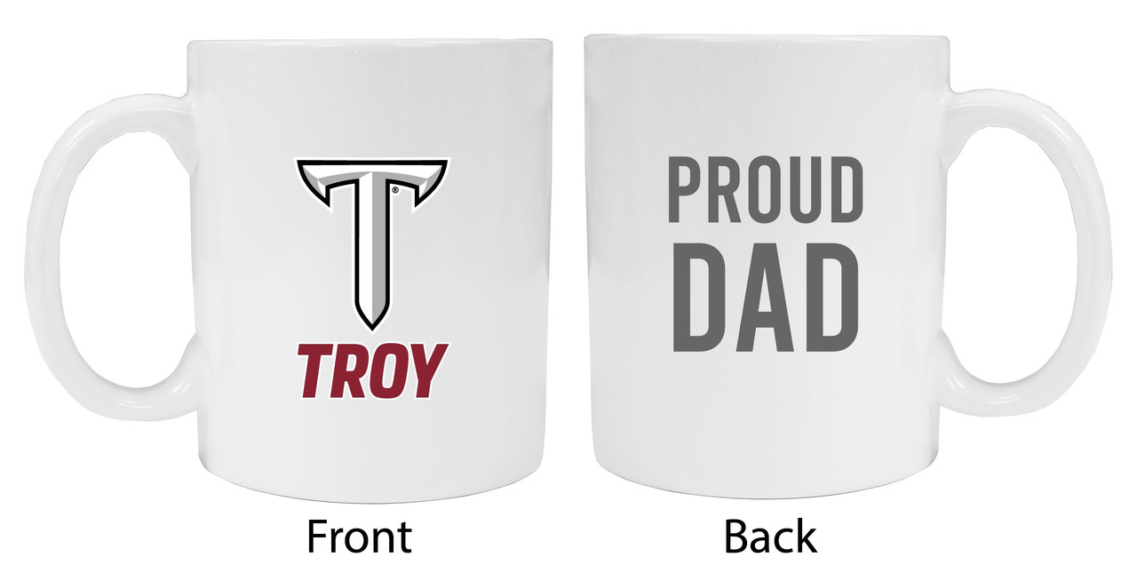 Troy University Proud Dad White Ceramic Coffee Mug (White).