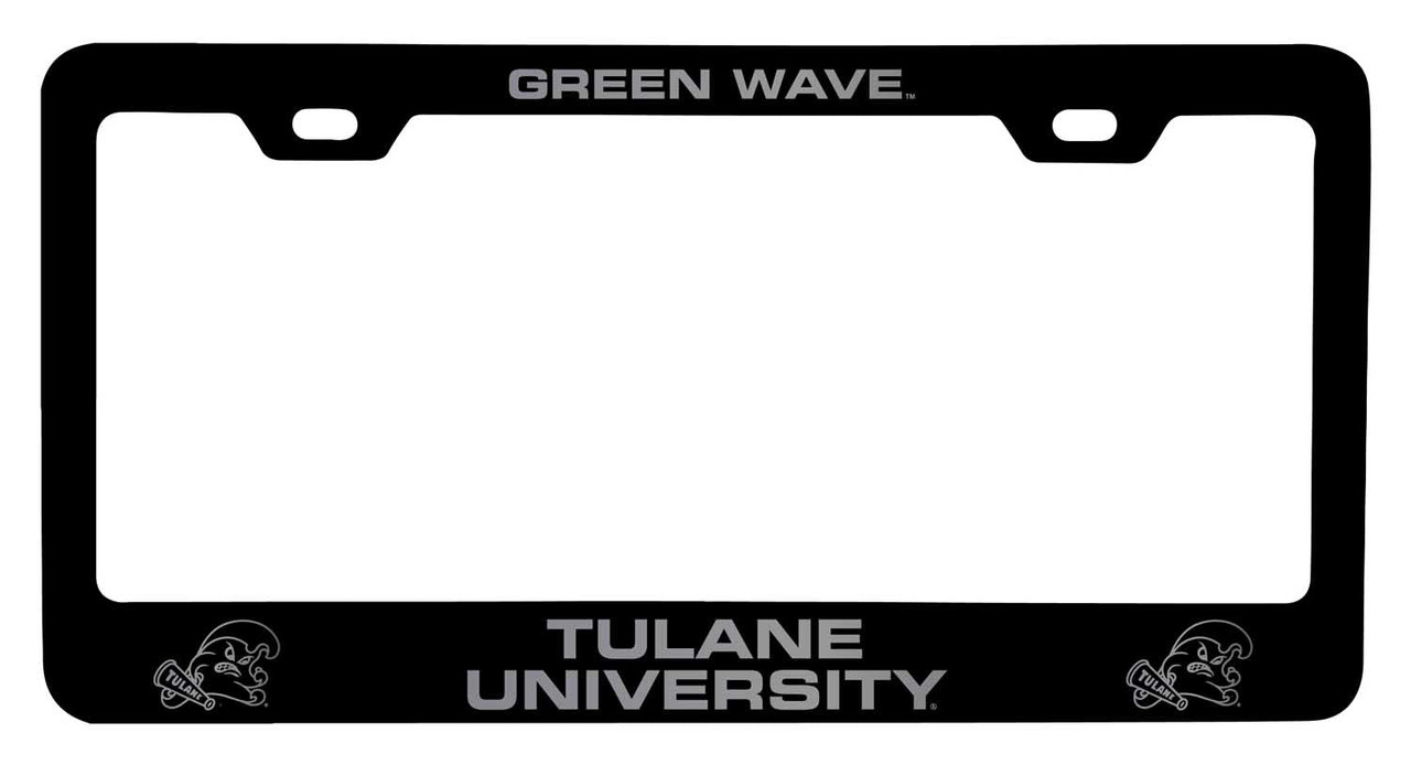 Tulane University Green Wave Laser Engraved Metal License Plate Frame Choose Your Color