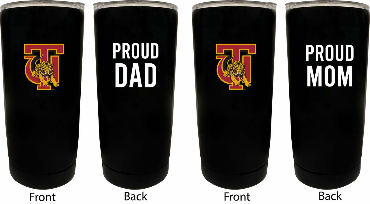 Tuskegee University Proud Mom and Dad 16 oz Insulated Stainless Steel Tumblers 2 Pack Black.