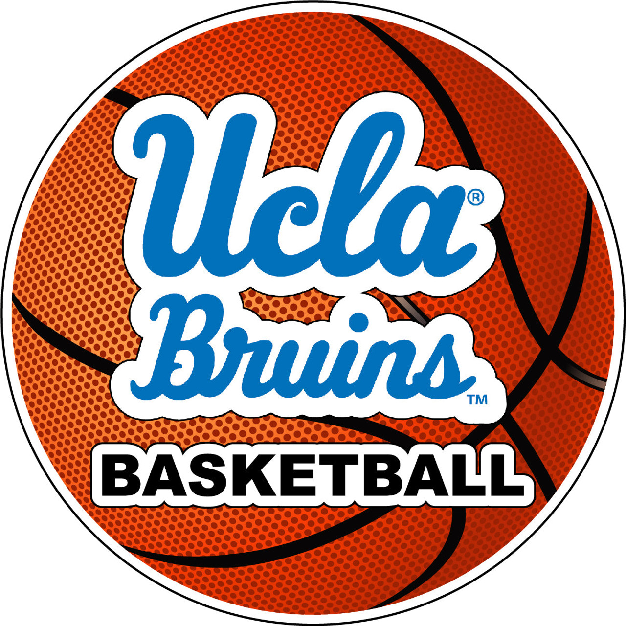 UCLA Bruins 4-Inch Round Basketball Vinyl Decal Sticker