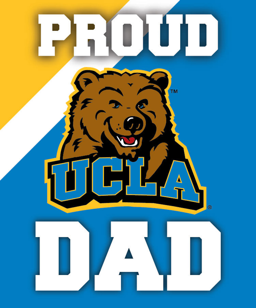 UCLA Bruins NCAA Collegiate 5x6 Inch Rectangle Stripe Proud Dad Decal Sticker