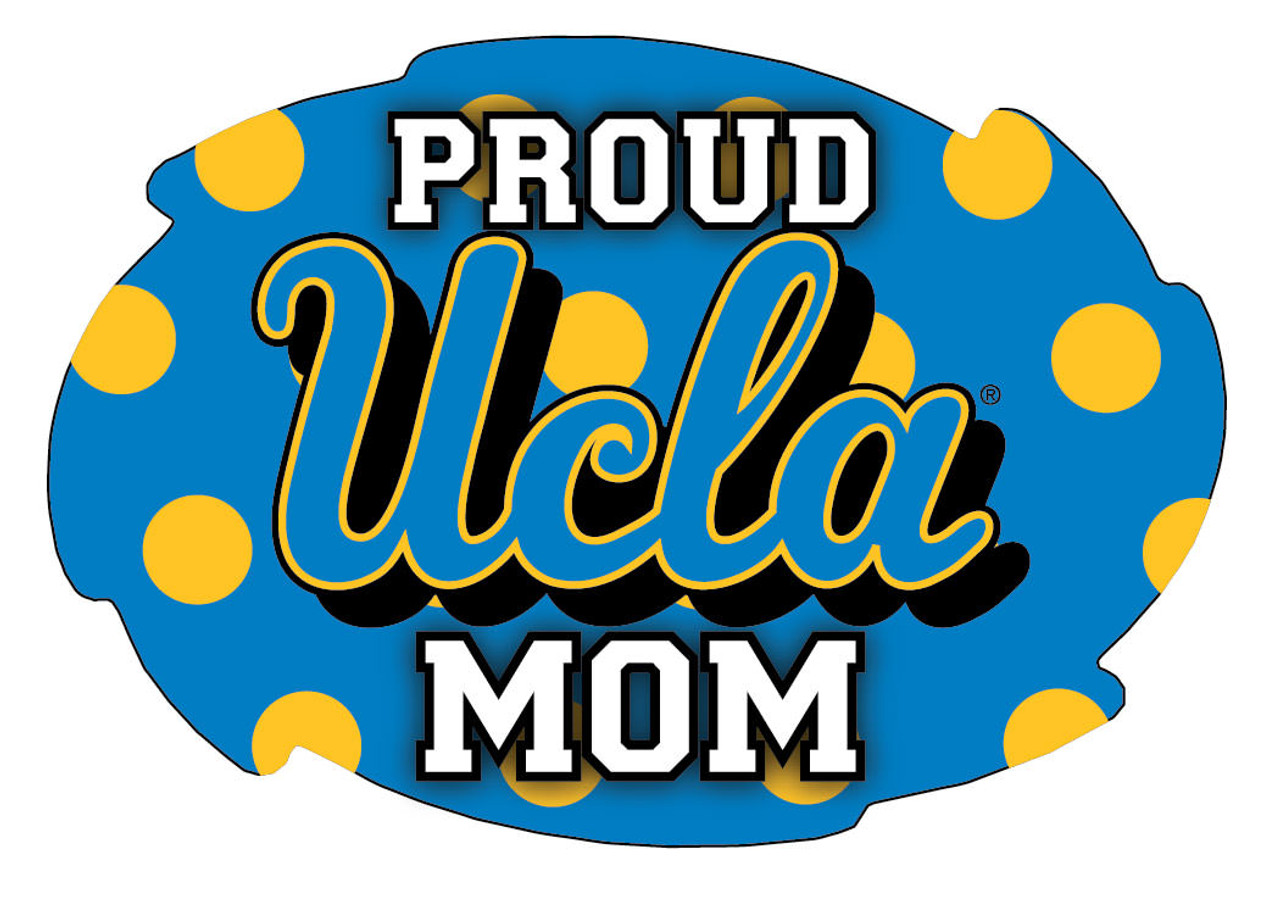 UCLA Bruins NCAA Collegiate Trendy Polka Dot Proud Mom 5" x 6" Swirl Decal Sticker