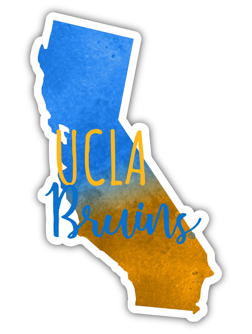 UCLA Bruins Watercolor State Die Cut Decal 2-Inch