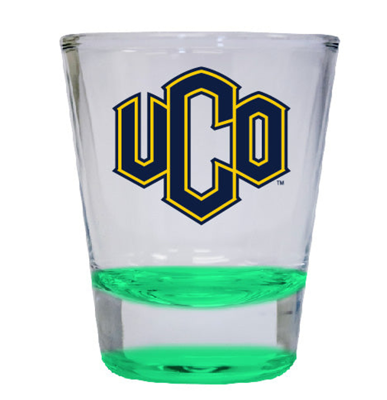 University of Central Oklahoma Bronchos 2 ounce Color Etched Shot Glasses