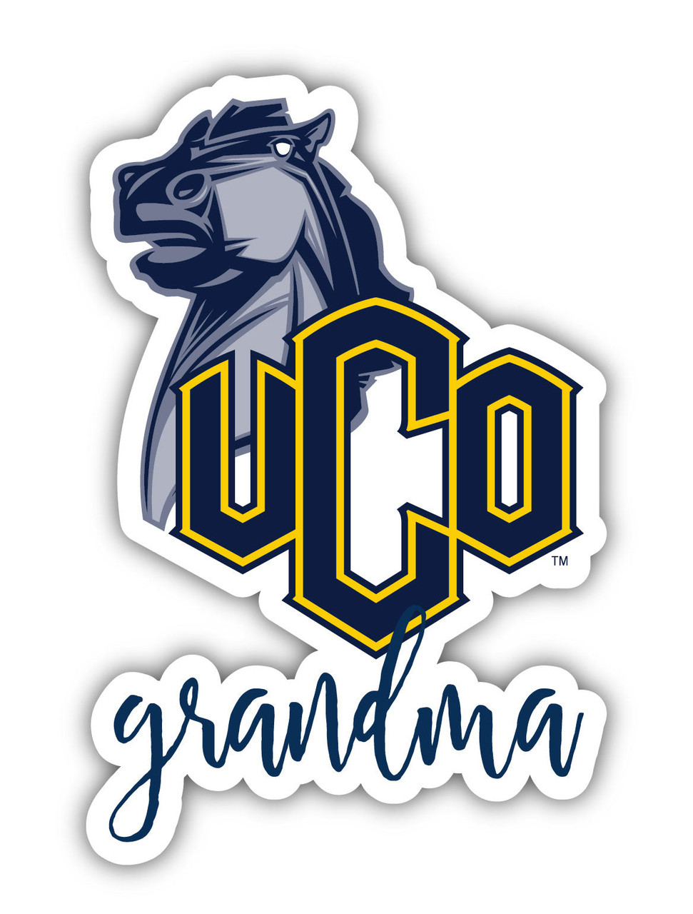 University of Central Oklahoma Bronchos 4 Inch Proud Grand Mom Die Cut Decal