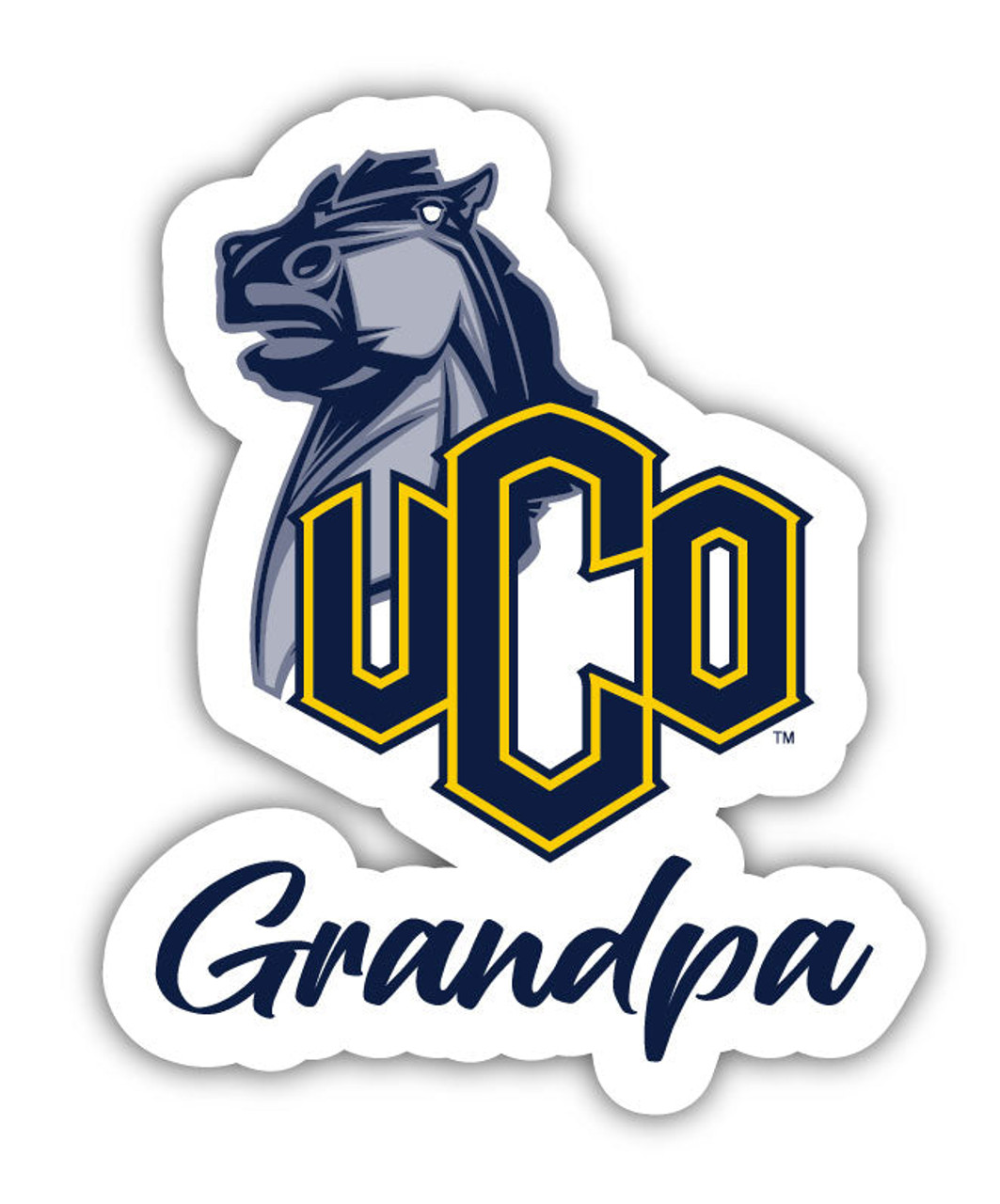 University of Central Oklahoma Bronchos 4 Inch Proud Grandpa Die Cut Decal