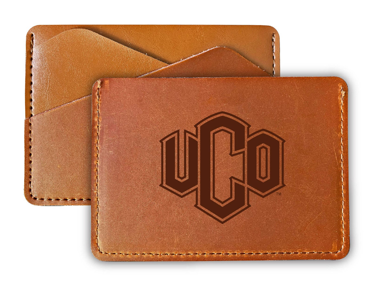 University of Central Oklahoma Bronchos College Leather Card Holder Wallet