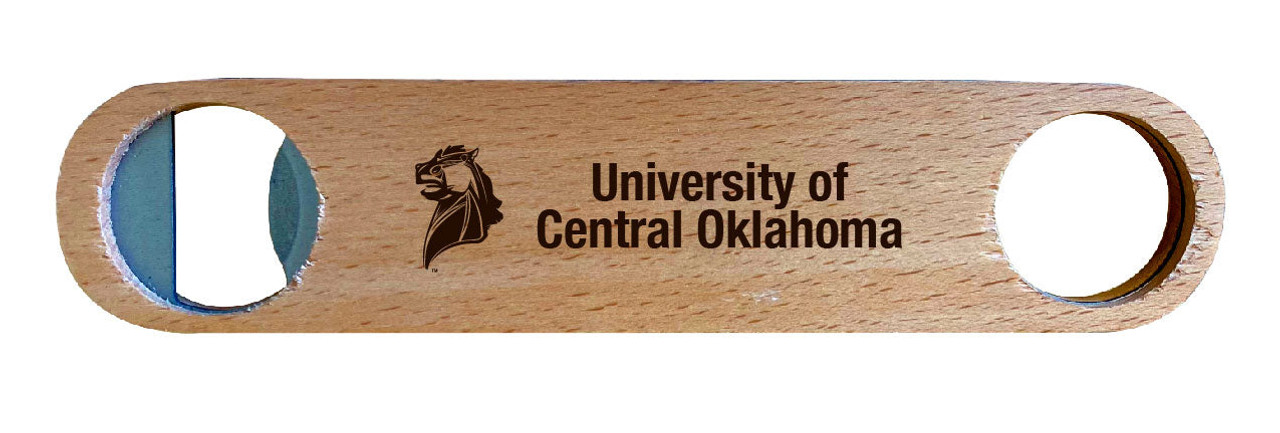University of Central Oklahoma Bronchos Laser Etched Wooden Bottle Opener College Logo Design