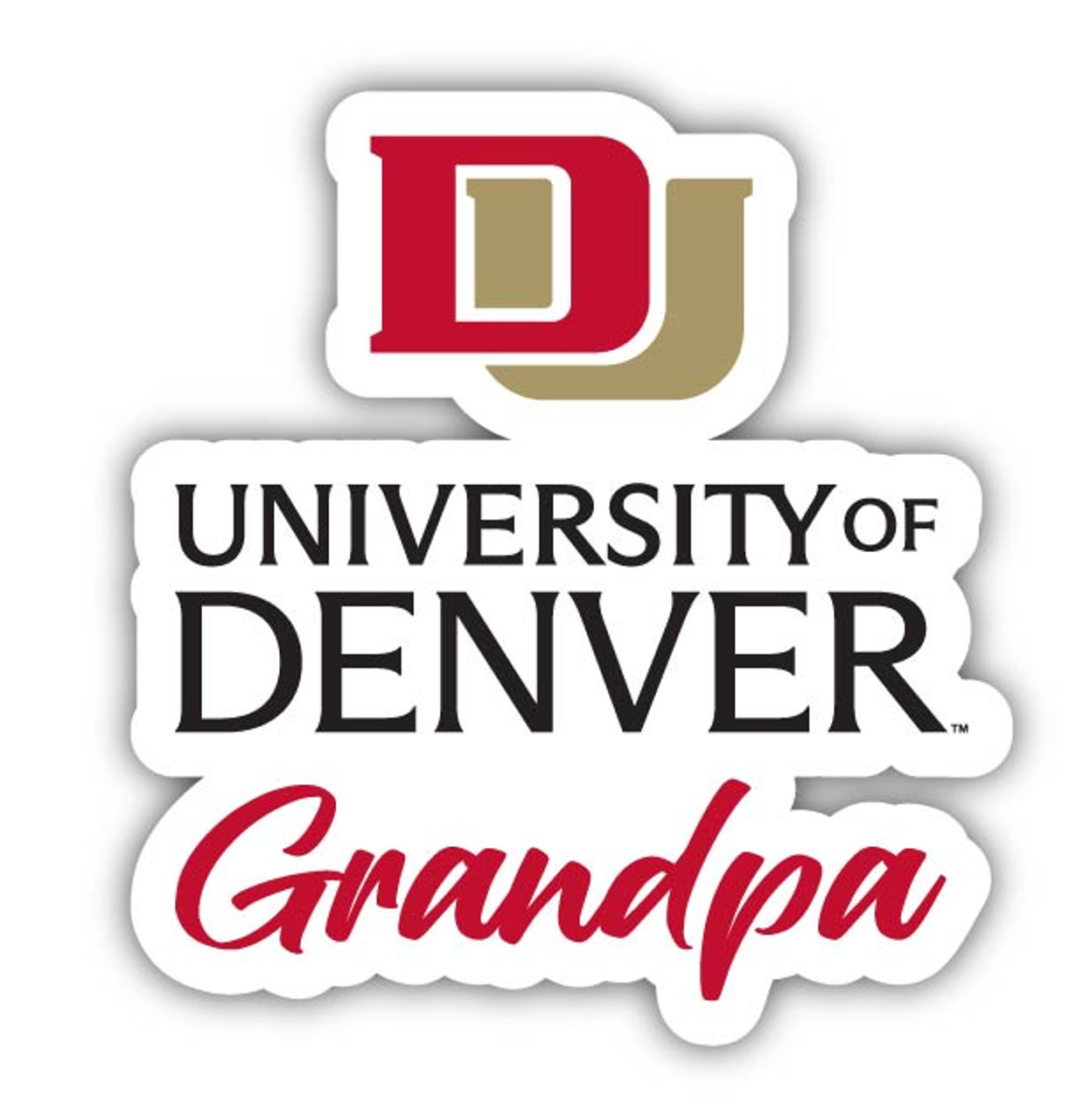 University of Denver Pioneers 4 Inch Proud Grandpa Die Cut Decal
