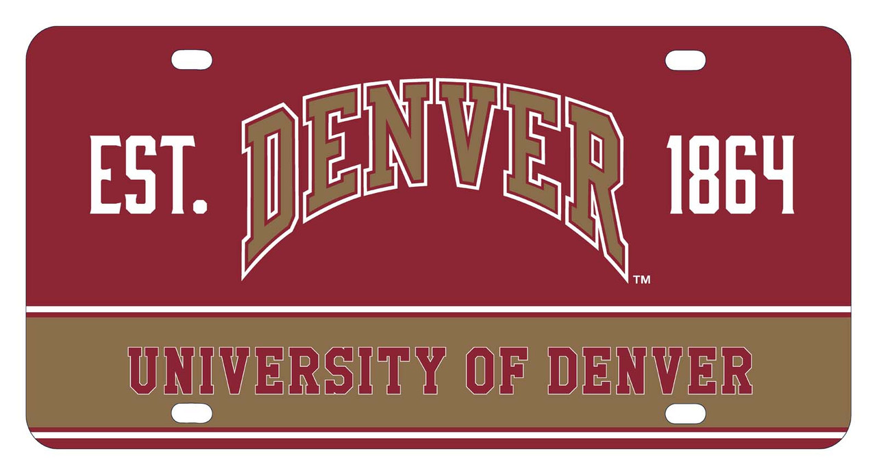 University of Denver Pioneers Metal License Plate