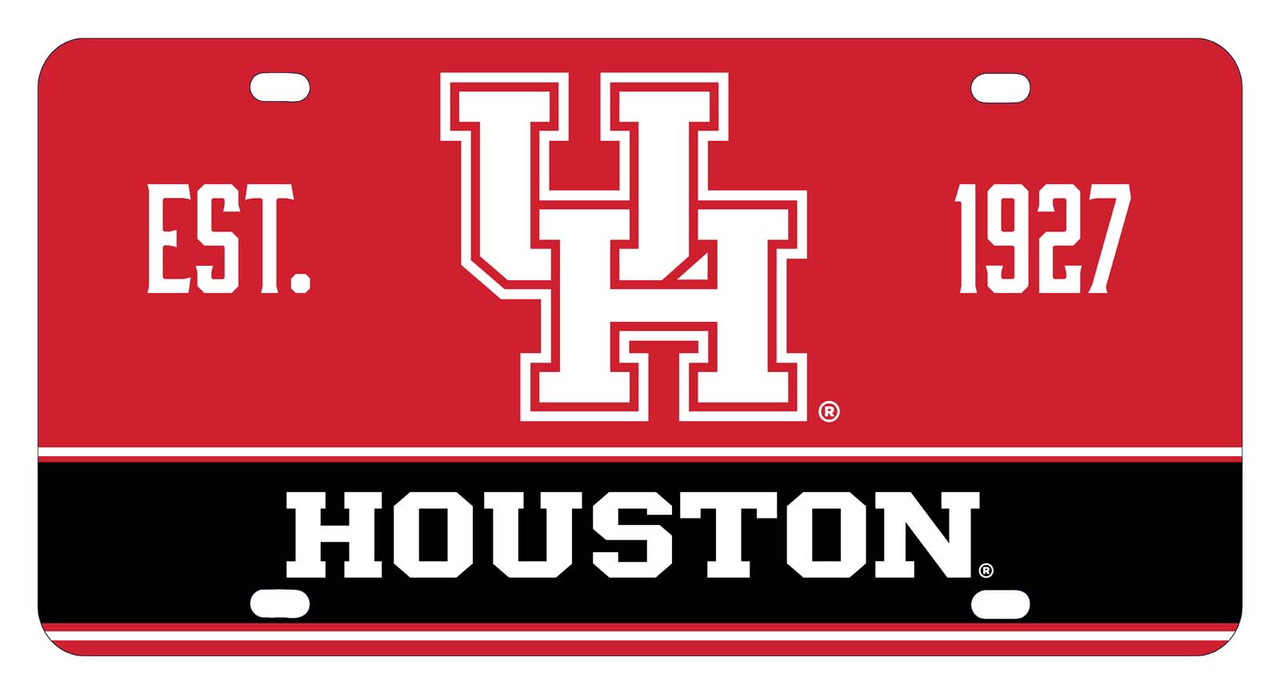 University of Houston Metal License Plate