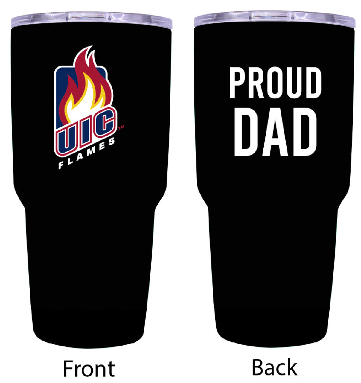 University of Illinois at Chicago Proud Dad 24 oz Insulated Stainless Steel Tumblers Choose Your Color.
