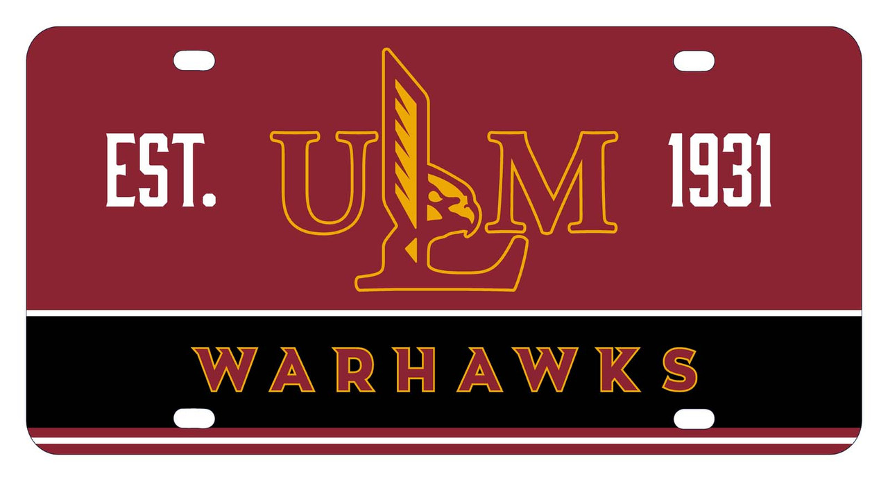 University of Louisiana Monroe Metal License Plate