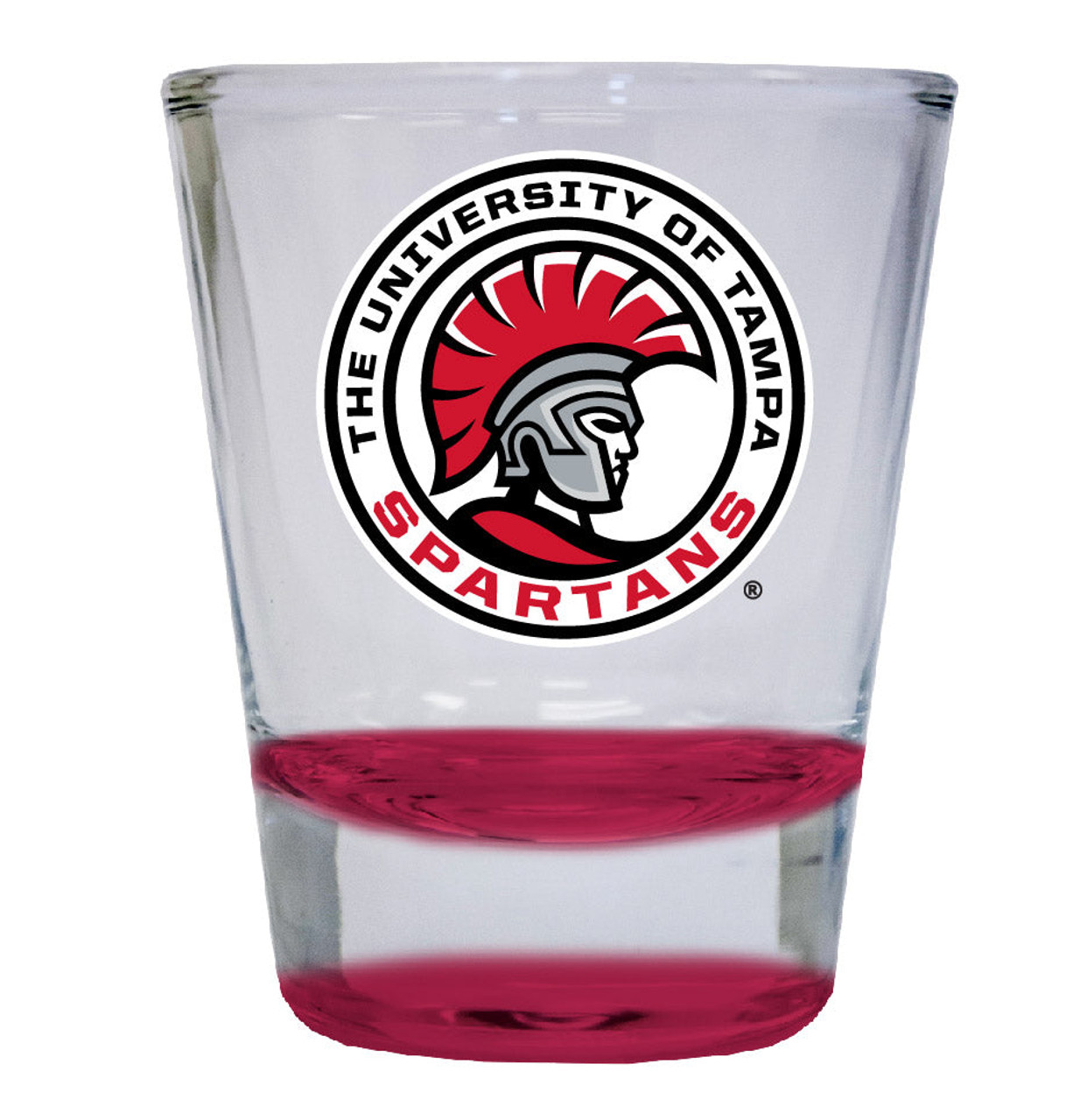 University of Tampa Spartans 2 ounce Color Etched Shot Glasses