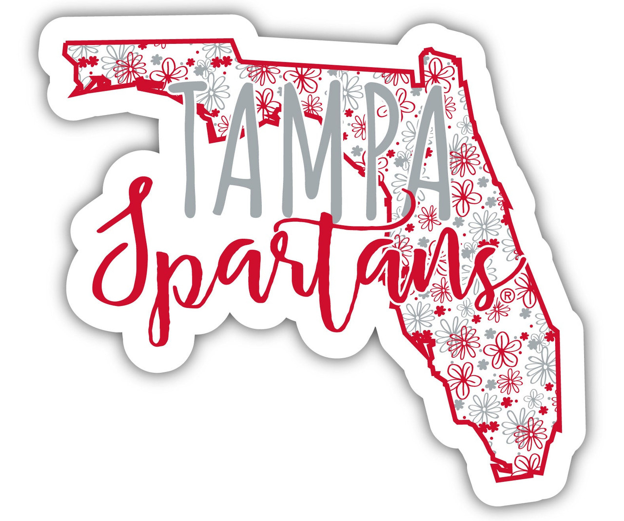 University of Tampa Spartans Floral State Die Cut Decal 4-Inch