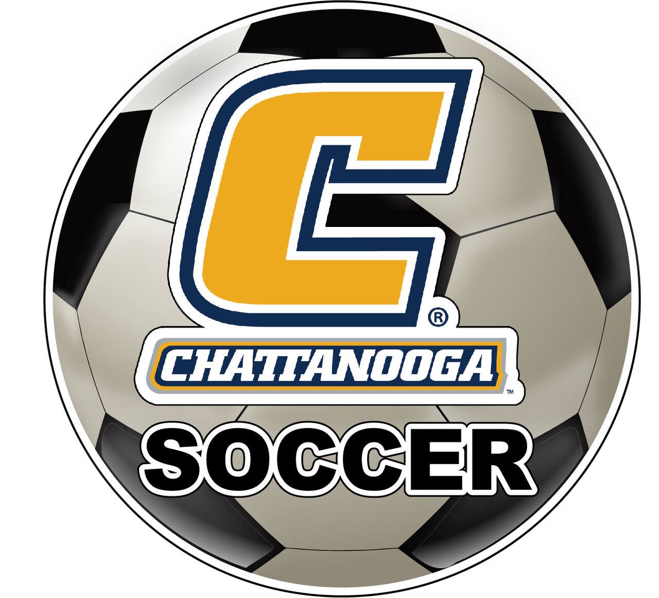 University of Tennessee at Chattanooga 4-Inch Round Soccer Ball Vinyl Decal Sticker