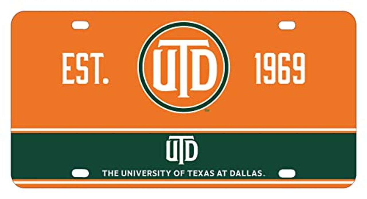 University of Texas at Dallas Metal License Plate