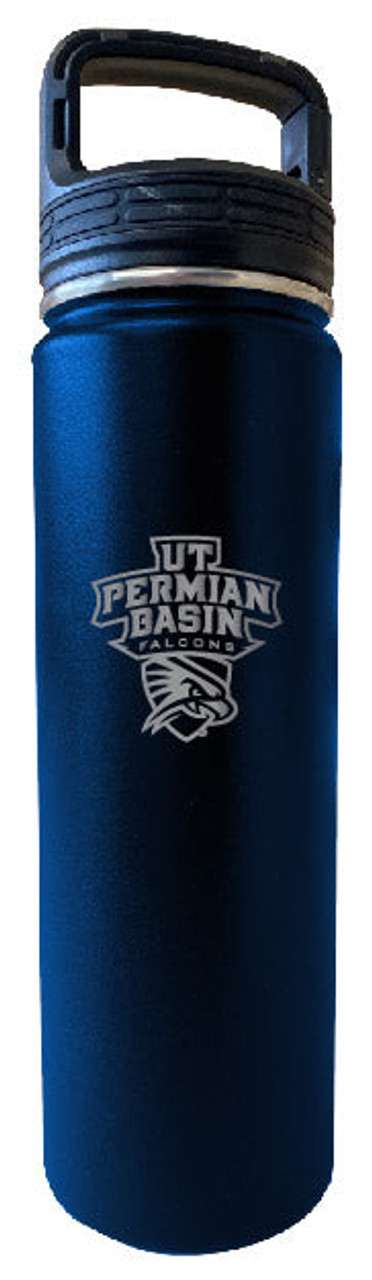 University of Texas of the Permian Basin 32 oz Engraved Insulated Double Wall Stainless Steel Water Bottle Tumbler (Navy)