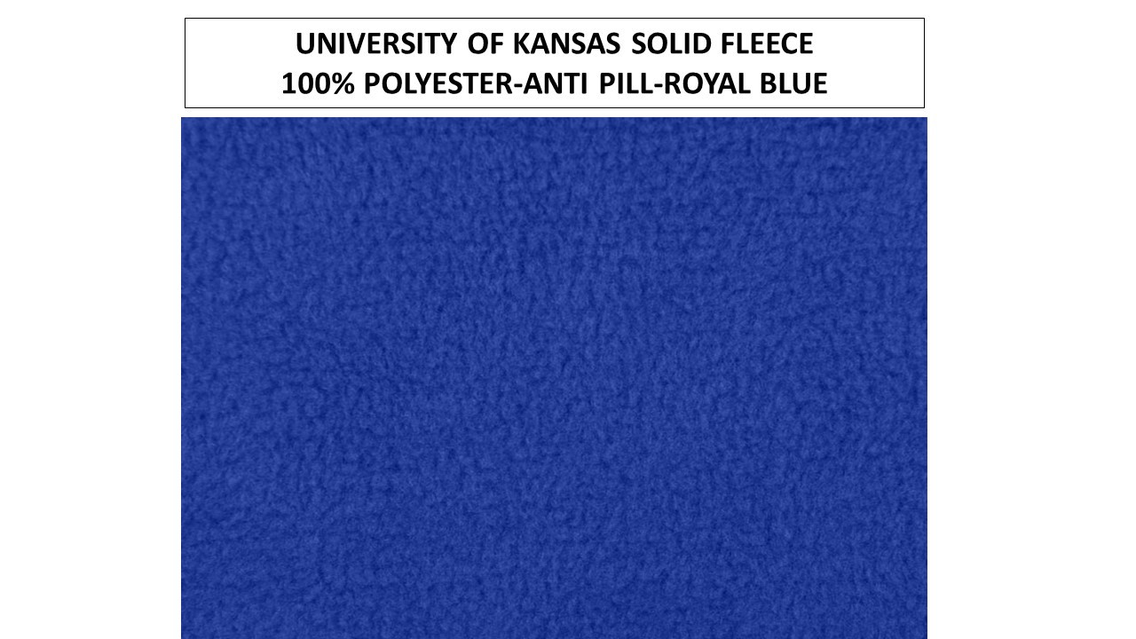 Kansas Solid Blue Fleece Blanket Fabric Free Shipping