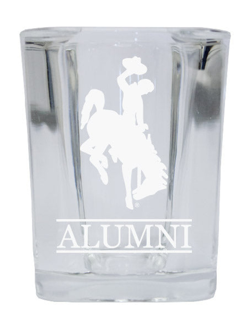 University of Wyoming College Alumni 2 Ounce Square Shot Glass laser etched