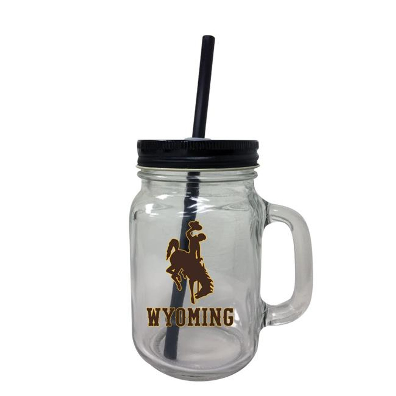 University of Wyoming Mason Jar Glass