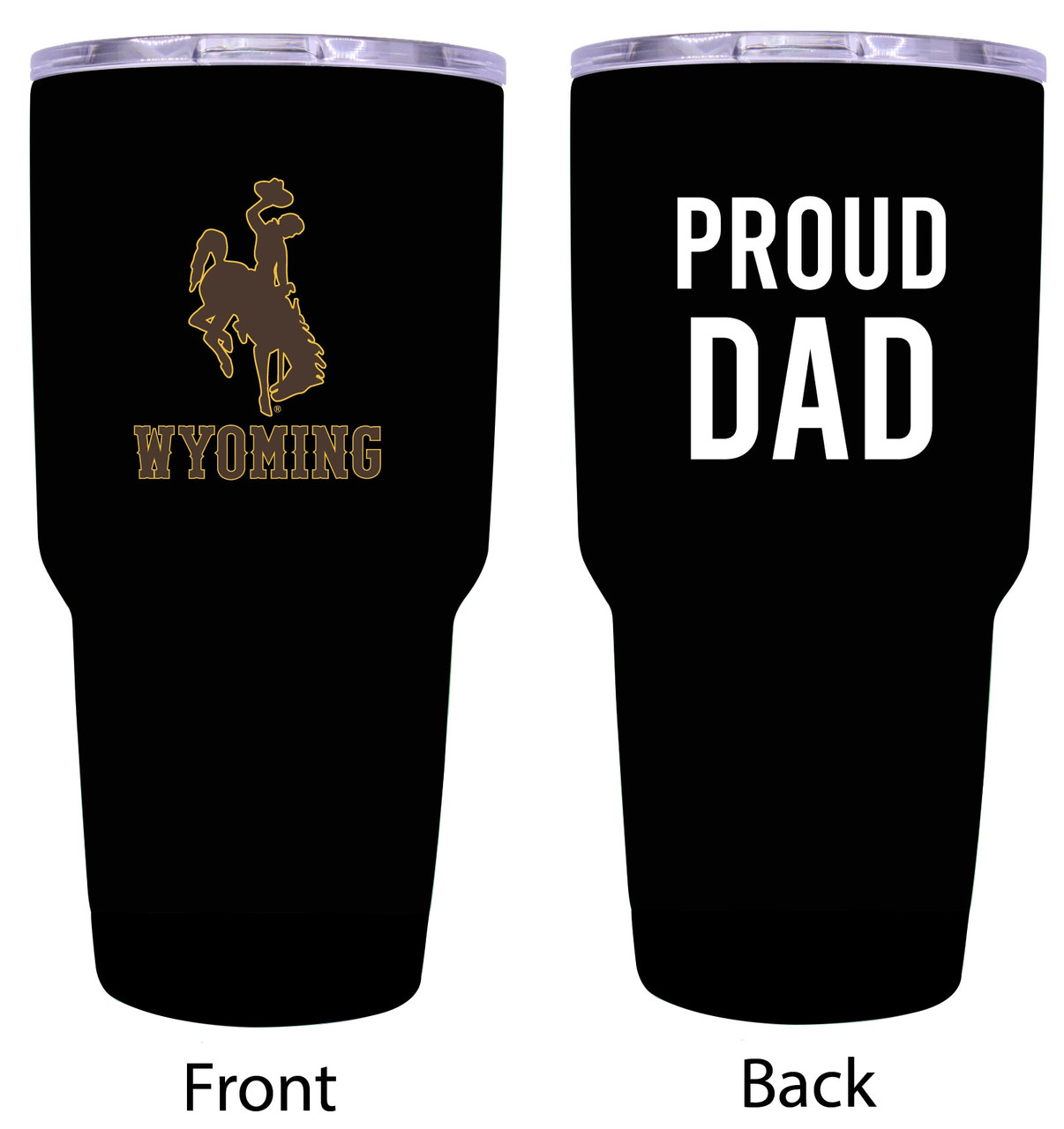 University of Wyoming Proud Dad 24 oz Insulated Stainless Steel Tumblers Choose Your Color.