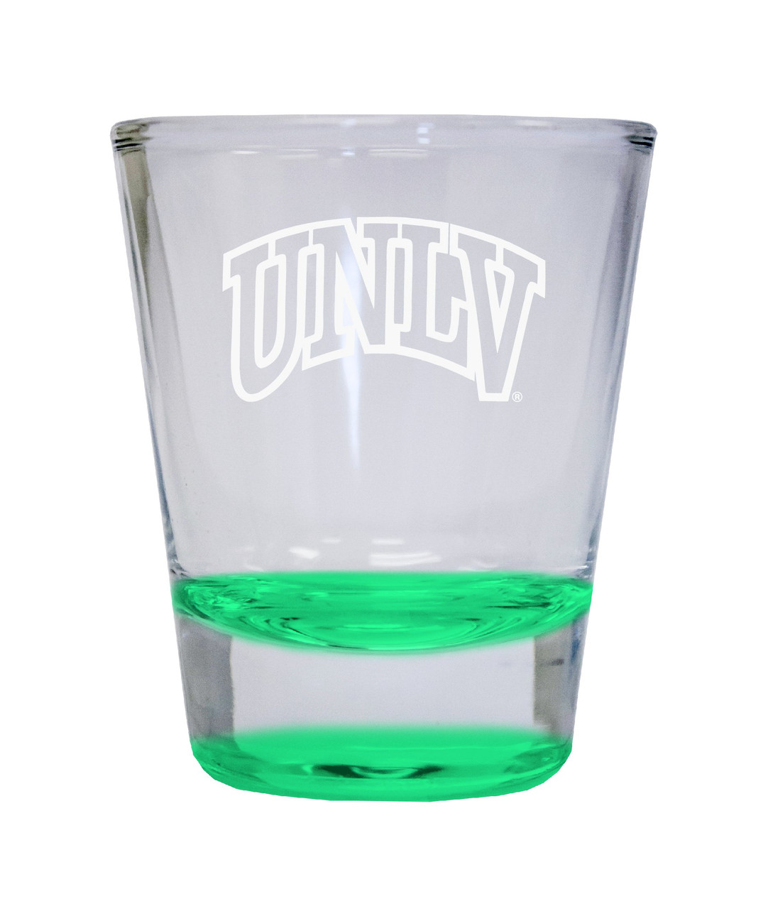 UNLV Rebels Etched Round Shot Glass 2 oz Green