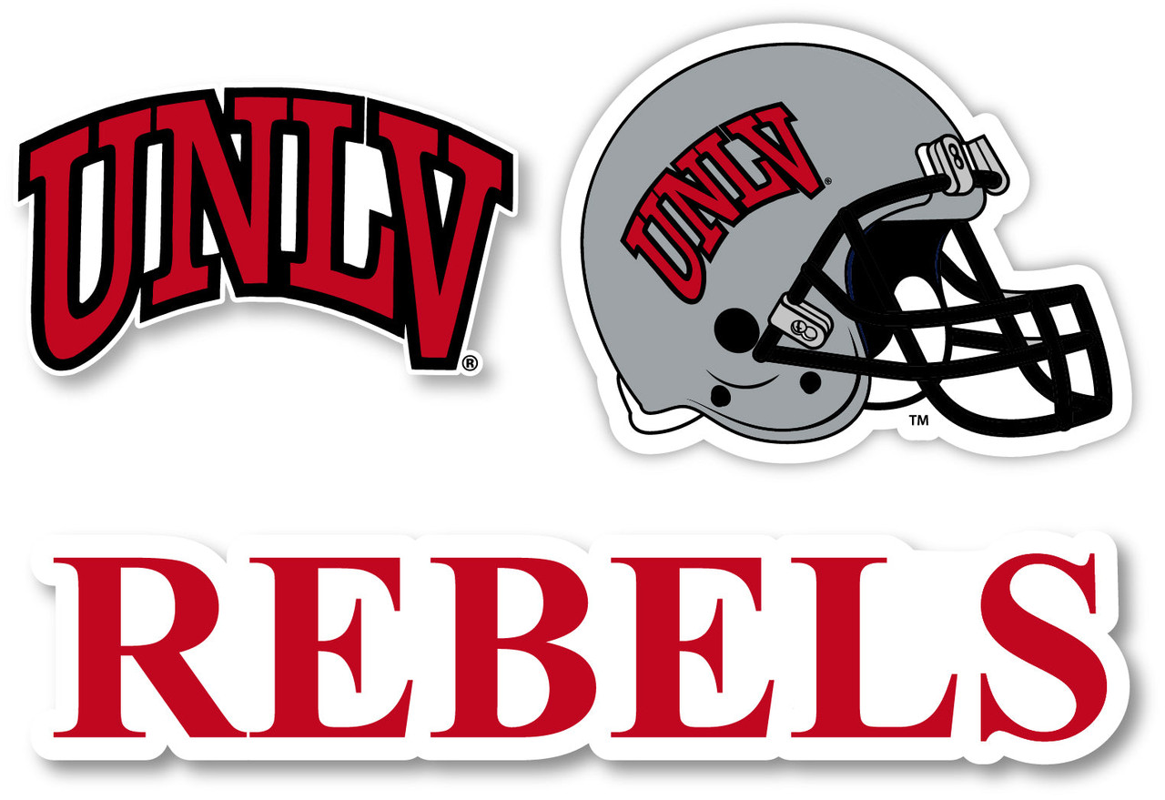 UNLV Rebels Vinyl Decal Sticker 3 Pack 4-Inch Each