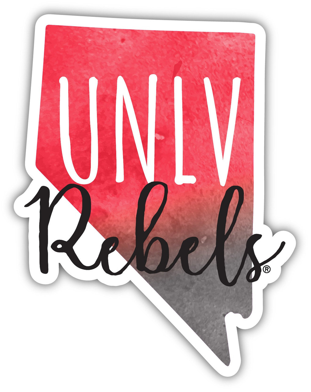 UNLV Rebels Watercolor State Die Cut Decal 4-Inch