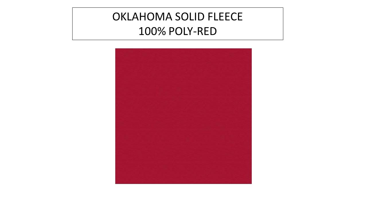 Oklahoma Solid Red Fleece Fabric Sold By The Yard College Fabric