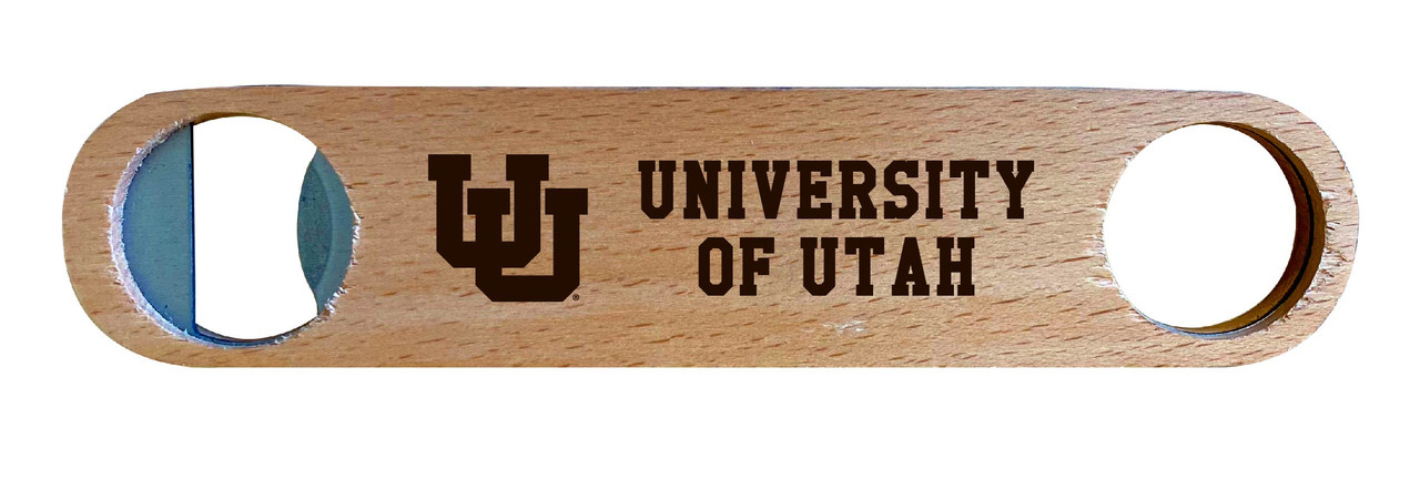 Utah Utes Laser Etched Wooden Bottle Opener College Logo Design