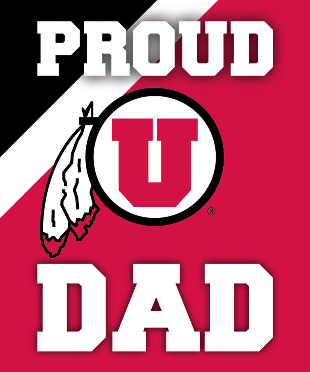 Utah Utes NCAA Collegiate 5x6 Inch Rectangle Stripe Proud Dad Decal Sticker