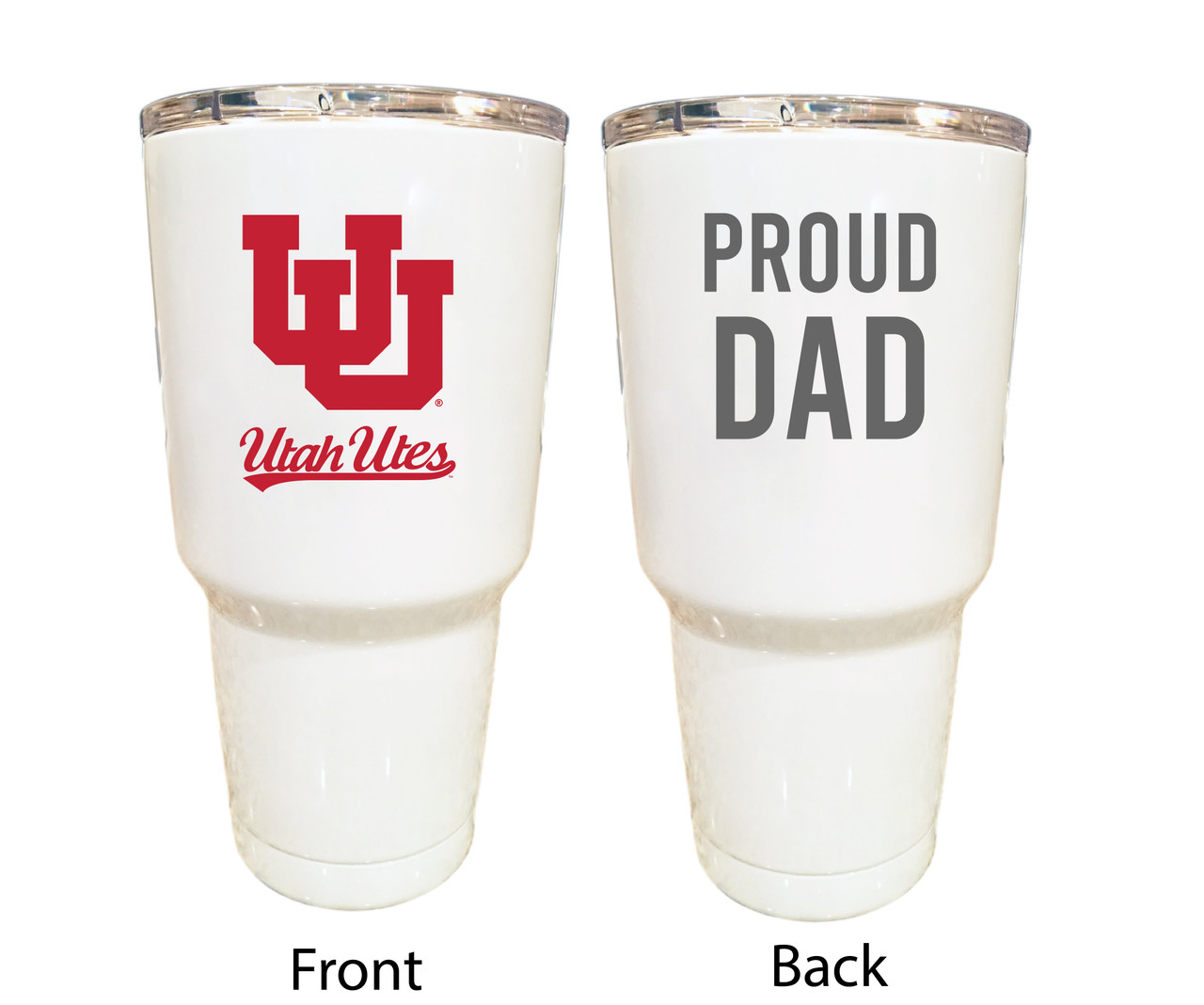 Utah Utes Proud Dad 24 oz Insulated Stainless Steel Tumblers Choose Your Color.