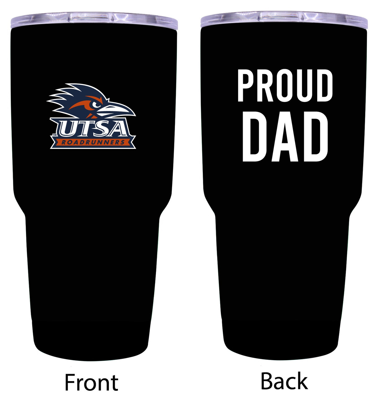 UTSA Road Runners Proud Dad 24 oz Insulated Stainless Steel Tumblers Choose Your Color.